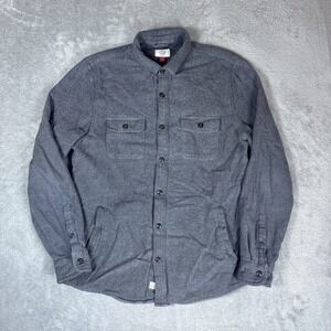 Marine Layer Stretch Twill Grey Overshirt Shirt Mens L Marge Shacket Flannel